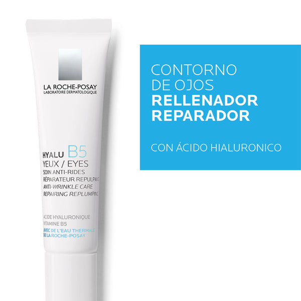 La Roche Posay Hyalu B5 Contontorno de Ojos dermatológico anti-arrugas, rellena la piel